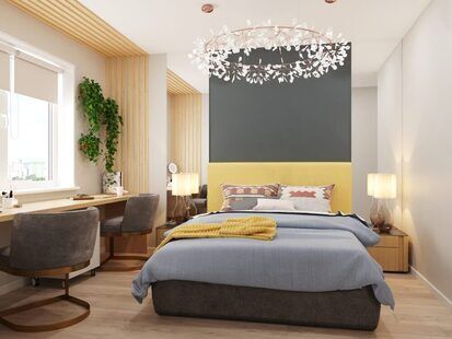 Фото № 3: Дизайн-проект двухкомнатной квартиры 62.54  м² Современный стиль для ЖК «MatrЁshka city»