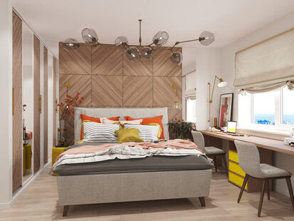 Фото № 1: Дизайн-проект двухкомнатной квартиры 77.17  м² Современный стиль для ЖК «MatrЁshka city»