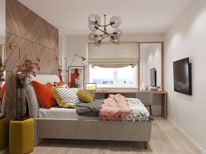 Фото № 2: Дизайн-проект двухкомнатной квартиры 77.17  м² Современный стиль для ЖК «MatrЁshka city»