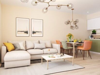 Фото № 3: Дизайн-проект двухкомнатной квартиры 77.17  м² Современный стиль для ЖК «MatrЁshka city»