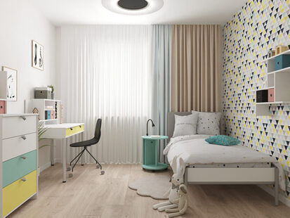 Фото № 4: Дизайн-проект двухкомнатной квартиры 77.17  м² Современный стиль для ЖК «MatrЁshka city»