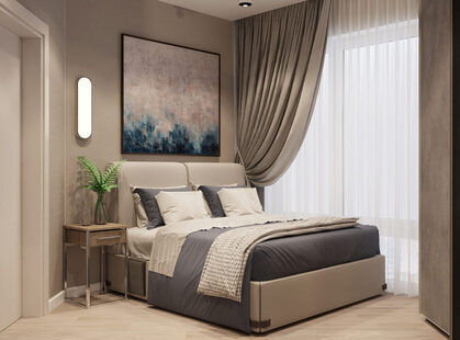 Фото № 2: Дизайн-проект трехкомнатной квартиры 65.82  м² стиль Модернизм для ЖК Стрижи Сити