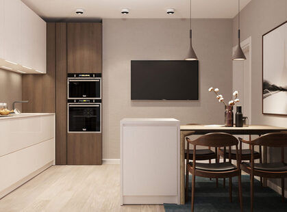 Фото № 4: Дизайн-проект трехкомнатной квартиры 65.82  м² стиль Модернизм для ЖК Стрижи Сити