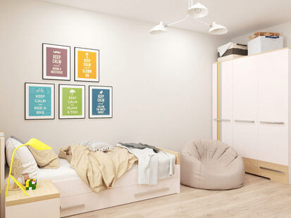 Фото № 5: Дизайн-проект однокомнатной квартиры 83.46  м² Современный стиль для ЖК MatrЁshka city