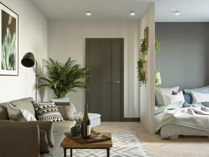 Фото № 3: Дизайн-проект однокомнатной квартиры 35.9  м² Скандинавский стиль для ЖК Дельфин