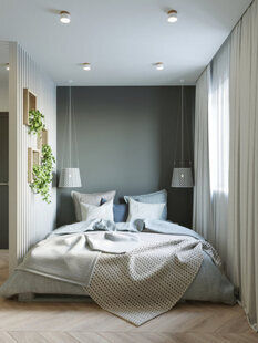 Фото № 6: Дизайн-проект однокомнатной квартиры 35.9  м² Скандинавский стиль для ЖК Дельфин