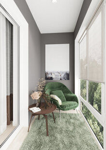 Фото № 6: Дизайн-проект двухкомнатной квартиры 58.66  м² стиль Модернизм для ЖК Стрижи Сити