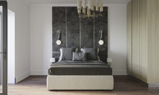 Фото № 4: Дизайн-проект евро двухкомнатной квартиры 44.35  м² стиль Современная классика для ЖК Этто