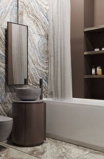 Фото № 2: Дизайн-проект евро двухкомнатной квартиры 44.35  м² стиль Современная классика для ЖК Этто