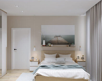 Фото № 5: Дизайн-проект евро трехкомнатной квартиры 66.14  м² стиль Модернизм для ЖК Седьмое небо