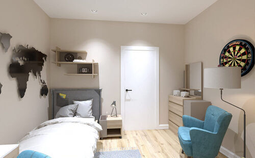 Фото № 2: Дизайн-проект евро трехкомнатной квартиры 66.14  м² стиль Модернизм для ЖК Седьмое небо