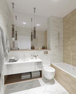 Фото № 3: Дизайн-проект евро трехкомнатной квартиры 66.14  м² стиль Модернизм для ЖК Седьмое небо