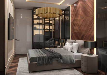 Фото № 2: Дизайн-проект однокомнатной квартиры 40.67  м² стиль Современная классика для ЖК Стрижи Сити