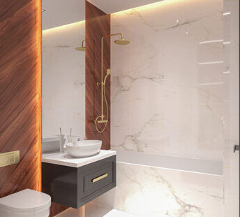 Фото № 6: Дизайн-проект однокомнатной квартиры 40.67  м² стиль Современная классика для ЖК Стрижи Сити