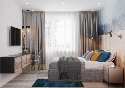 Фото № 1: Дизайн-проект подъезда 100.0  м² Современный стиль для ЖК Баташевский сад