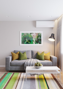 Фото № 1: Дизайн-проект однокомнатной квартиры 36.2  м² Современный стиль для ЖК Баташевский сад