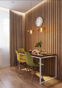 Фото № 2: Дизайн-проект однокомнатной квартиры 36.2  м² Современный стиль для ЖК Баташевский сад