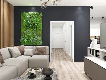 Фото № 5: Дизайн-проект четырехкомнатной квартиры 136.2  м² Современный стиль для ЖК Этто