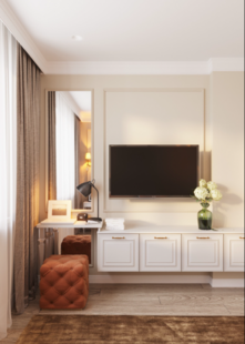 Фото № 2: Дизайн-проект двухкомнатной квартиры 56.2  м² стиль Современная классика для ЖК Баташевский сад