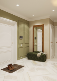 Фото № 4: Дизайн-проект двухкомнатной квартиры 56.2  м² стиль Современная классика для ЖК Баташевский сад