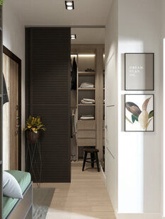 Фото № 4: Дизайн-проект однокомнатной квартиры 39.62  м² стиль Эклектика для ЖК Гармония