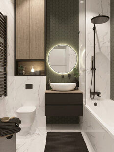 Фото № 6: Дизайн-проект однокомнатной квартиры 39.62  м² стиль Эклектика для ЖК Гармония