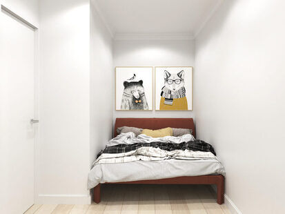 Фото № 3: Дизайн-проект квартиры-студии 31.74  м² Скандинавский стиль для ЖК Седьмое небо