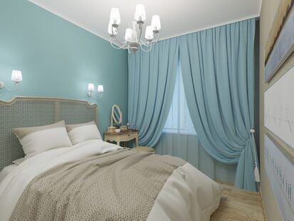 Фото № 6: Дизайн-проект двухкомнатной квартиры 50.4  м² стиль Прованс для ЖК Этто