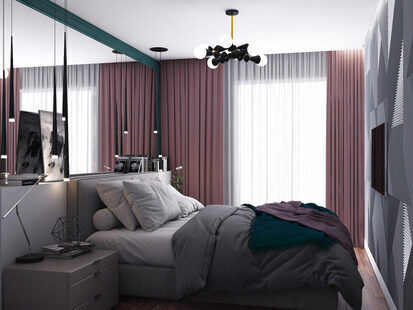 Фото № 4: Дизайн-проект евро двухкомнатной квартиры 52.05  м² Скандинавский стиль для ЖК Этто