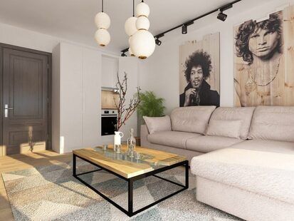 Фото № 6: Дизайн-проект евро двухкомнатной квартиры 56.8  м² Скандинавский стиль для ЖК Стрижи Сити