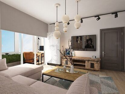 Фото № 3: Дизайн-проект евро двухкомнатной квартиры 56.8  м² Скандинавский стиль для ЖК Стрижи Сити