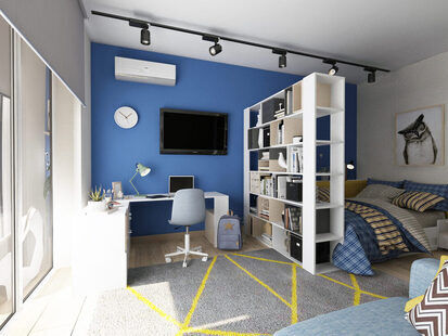 Фото № 4: Дизайн-проект евро двухкомнатной квартиры 56.8  м² Скандинавский стиль для ЖК Стрижи Сити