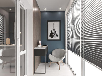 Фото № 4: Дизайн-проект квартиры-студии 40.03  м² Современный стиль для ЖК Стрижи Сити