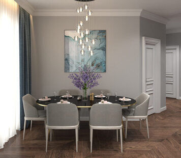 Фото № 5: Дизайн-проект трехкомнатной квартиры 77.33  м² стиль Модернизм для ЖК Стрижи Сити