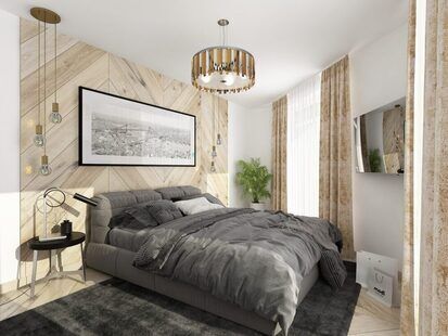 Фото № 4: Дизайн-проект трехкомнатной квартиры 84.37  м² Скандинавский стиль для ЖК Стрижи Сити