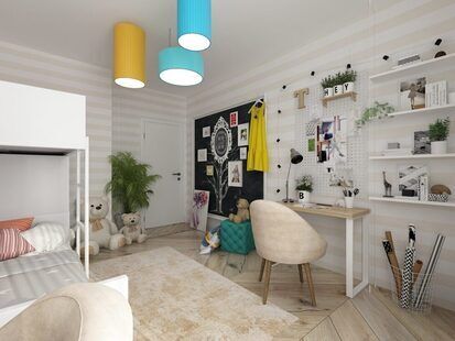 Фото № 6: Дизайн-проект трехкомнатной квартиры 84.37  м² Скандинавский стиль для ЖК Стрижи Сити