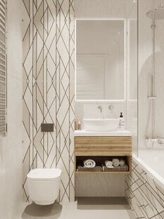 Фото № 4: Дизайн-проект однокомнатной квартиры 37.62  м² стиль Эклетика для ЖК Гармония