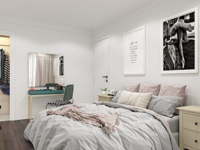 Фото № 4: Дизайн-проект трехкомнатной квартиры 90.1  м² Скандинавский стиль для ЖК Седьмое небо