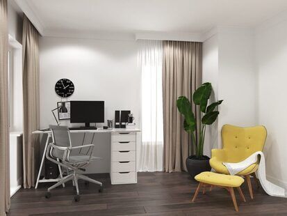 Фото № 5: Дизайн-проект трехкомнатной квартиры 90.1  м² Скандинавский стиль для ЖК Седьмое небо