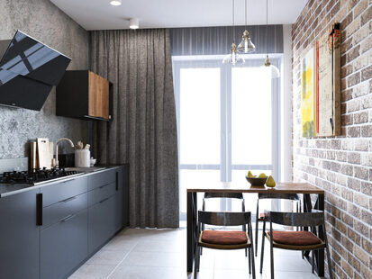 Фото № 2: Дизайн-проект однокомнатной квартиры 42.0  м² стиль Лофт для ЖК Этто