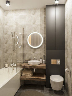 Фото № 4: Дизайн-проект однокомнатной квартиры 42.0  м² стиль Лофт для ЖК Этто