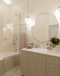 Фото № 2: Дизайн-проект однокомнатной квартиры 83.0  м² стиль Современная классика для ЖК Этто