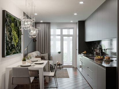 Фото № 5: Дизайн-проект двухкомнатной квартиры 58.12  м² стиль Современный для ЖК 11-й микрорайон