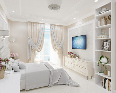 Фото № 2: Дизайн-проект двухкомнатной квартиры 63.79  м² стиль Современная классика для ЖК КОМАРОВО