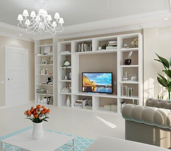 Фото № 4: Дизайн-проект двухкомнатной квартиры 63.79  м² стиль Современная классика для ЖК КОМАРОВО