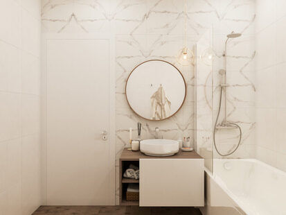 Фото № 6: Дизайн-проект трехкомнатной квартиры 83.25  м² Скандинавский стиль для ЖК Этто