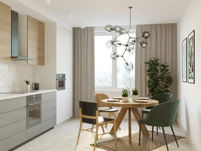 Фото № 1: Дизайн-проект двухкомнатной квартиры 66.25  м² Скандинавский стиль для ЖК Рождественский