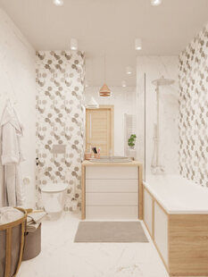 Фото № 6: Дизайн-проект двухкомнатной квартиры 66.25  м² Скандинавский стиль для ЖК Рождественский