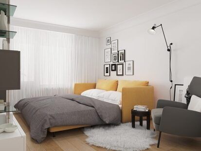 Фото № 6: Дизайн-проект двухкомнатной квартиры 55.7  м² Скандинавский стиль для жилого квартала форум-групп