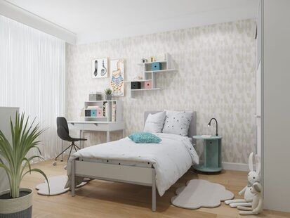 Фото № 5: Дизайн-проект двухкомнатной квартиры 55.7  м² Скандинавский стиль для жилого квартала форум-групп